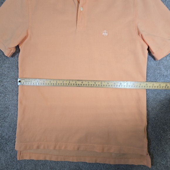Brooks Brothers Mens Short Sleeve Performance Polo Solid Coral Small Gold Fleece - Picture 7 of 9
